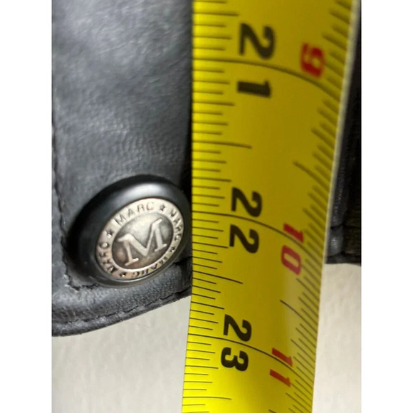 Marc Andrew Mens Long Sleeve Zip Up Motorcycle Leather Bomber Jacket Black Sz XL - Picture 10 of 16